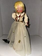 Vintage Angel Tree Topper Lighted  Wings Blonde Closed Eyes Halo Candles Works picture