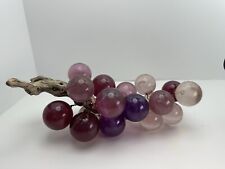 MCM Vintage Lucite Acrylic Grape Cluster Driftwood Amethyst Purple 13” 2lbs picture