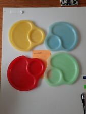 Vintage Snack Plates Plastic Marble-Look Nu-Dell Set of 4 - Retro - See Photos picture
