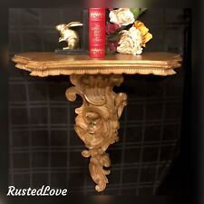 Antique Italian Wall Shelf Gilded Carved Acanthus scrolls Rococo Style XL 26