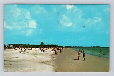 Sarasota FL-Florida, Snow White Sands Of Siesta Key, Vintage c1976 Postcard picture