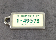 Vintage DAV Disabled Veterans Mini License Plate Key Fob Nebraska 1957 picture