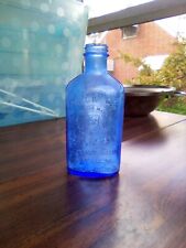 Vintage Genuine Phillips Milk of Magnesia Cobalt Blue Glass Embossed Bottle 5” picture