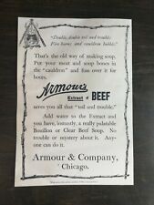 Vintage 1895 Armour's Beef Extract Armour & Compnay Original Ad 1021 A2 picture