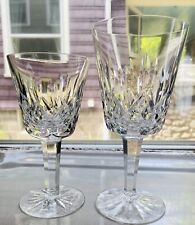 Waterford Lismore Water & Claret Wine Crystal Ireland Set Of 2 picture