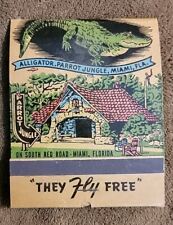 Parrot Jungle Miami Florida Rare Vintage Giant Feature Matchbook Cover Alligator picture