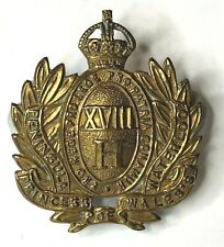 WW1 18th hussars Gilt Cap Badge 43 x 37 mm  picture