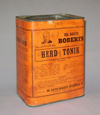 Antique Vtg Ca 1900s Iron Herd Tonik Tonic Cattle Cow Dr Roberts Paper Label Can picture