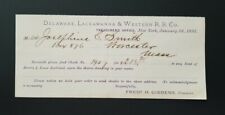 1895 Delaware, Lackawanna & Western R.R. Co. RECEIPT ~ New York  picture