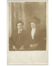 c.1900s Couple Portrait RPPC Real Photo Postcard POSTED picture
