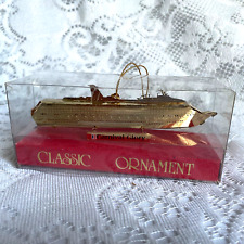 CARNIVAL GLORY CRUISE SHIP BRASS CHRISTMAS ORNAMENT IN BOX picture