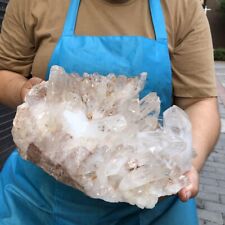 10.78LB Natural Clear Quartz Cluster Crystal Cluster Mineral Specimen Heals 3525 picture