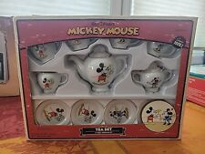 Disney Mickey Mouse New Minnie PORCELAIN 13 Piece Tea Set Box Vintage Schylling picture