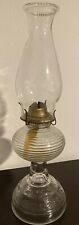 Vintage Kerosene Lamp w/ Horizontal Ribbed & Scroll Design, 17” Tall picture