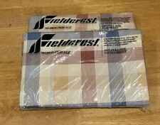 Vintage Fieldcrest Checked Blue Orange Full Flat Fitted No Iron Percale Sheet picture