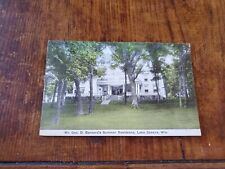 Vintage Linen Postcard Barnard's Summer Residence Lake Geneva Wisconsin Bx1-7 picture