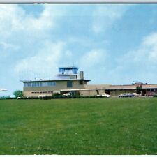 c1950s Waterloo Cedar Falls, IA Airport Control Tower Chrome Photo Postcard A63 picture