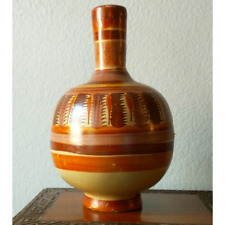 1960s Bohemian Handpainted Pottery Vase LARGE picture