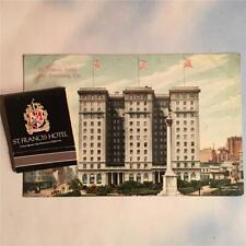Vtg St Francis Hotel Full Matchbook & Postcard Lot 2 San Francisco CA Older picture