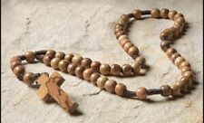 Holy Land Made In Bethlehem Olive Wood Rosary Religious Prayer Beads Jesus Chris picture