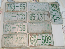 ANTIQUE OLD VINTAGE KANSAS LICENSE PLATE LOT 1950 EMBOSSED ALUMINUM CRAFTS WHEAT picture