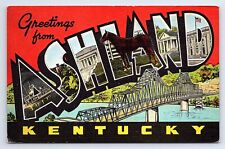 Postcard Greetings From Ashland Kentucky Large Letter E. C. Kropp picture