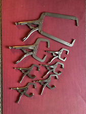 LOT OF SEVEN STEEL CLAMPS VARIOU SIZES picture