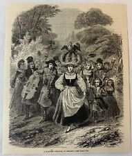 1882 magazine engraving~ A HARVEST FESTIVAL IN POLAND picture