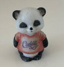 Vintage 1981 Hallmark “Shirt Tales” Cuddly Snuggly Panda Bear Ceramic Figurine picture