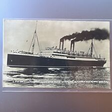 EMPRESS OF IRELAND AT SEA ~ CANADIAN PACIFIC SHIP LINE REAL PHOTO POSTCARD 1914 picture
