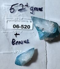 COOL BEANS CRYSTAL: 52+ Grams Aqua Aura Quartz Crystal Plus Bonus 06-520 picture