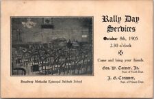 1905 Baltimore, Maryland Religious Postcard RALLY DAY Broadway M.E. Church picture