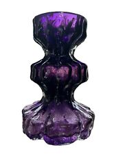 Vintage MCM Ingrid In Bark Motif Purple Glass Vase 6