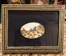 Vintage Miniature Persian Camel Bone Handmade Framed Painting Farming Art picture