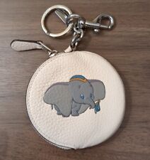 Coach X Disney Dumbo Coin Case Wallet White Rare Pebble Leather picture