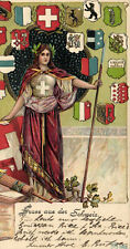 PC CPA SWITZERLAND, PROPAGANDA, COAT OF ARMS, EMBOSSED Postcard (b16600) picture