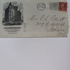 Antique 1911 Hotel Walton Stationary Envelope Cover Philadelphia PA to Ithaca NY picture