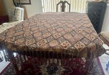 PIER 1 IMPORTS BOHO TABLECLOTH BROWN BEADED TAPESTRY 51”x58” picture