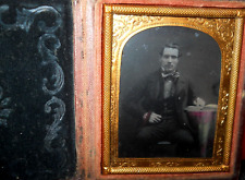 1/9th Size tinted Ambrotype of young man in full case picture