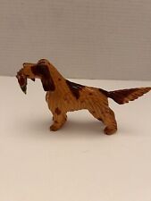 Vintage Mid Century Folk Art Carved Brittany Spaniel Wood Dog picture