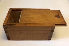 Dovetail ￼Vintage Rustic Small Wood Packaging Box with Sliding Lid 6 1/4” By 4” picture