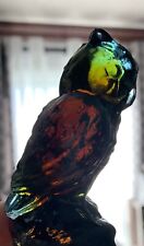 Vtg. Boyd Rubina Glass Owl Figurine UV Glow Rare picture