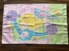 Vintage Cheerleader Go Barbie Pillowcase 1990’s Two Sided Pastel Pink 1998 picture