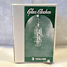 Vintage Rare Glass 3 Tier Nesting Bell Ornament Glas-Glocken Germany New In Box picture