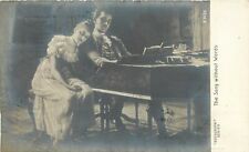 Rotograph RPPC B1436 Young Loving Couple at Piano, Song without Words, Posted picture