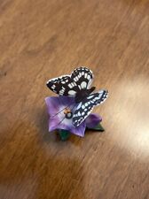 Vintage Franklin Mint Marbled White Butterflies of the World On Purple Flower picture