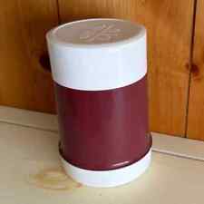 Vintage 80’s Burgundy & White Thermos picture