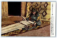 Hokkaido Japan Postcard Ainu Atsushi Weaving Scene c1940's Vintage Unposted picture