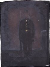 Full Plate Tintype of Armed Standing Civil War Soldier in Uniform ID'd H. Fallin picture