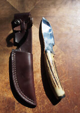 Vintage Unmarked Stag Handle Knife Gerber 400? with 400 sheath picture